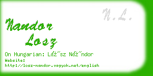 nandor losz business card